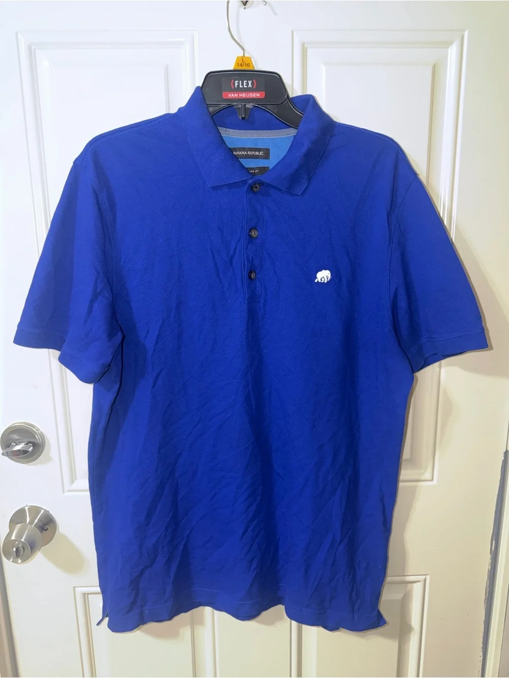 Banana Republic Royal Blue Men's Polo with Embroidered Logo